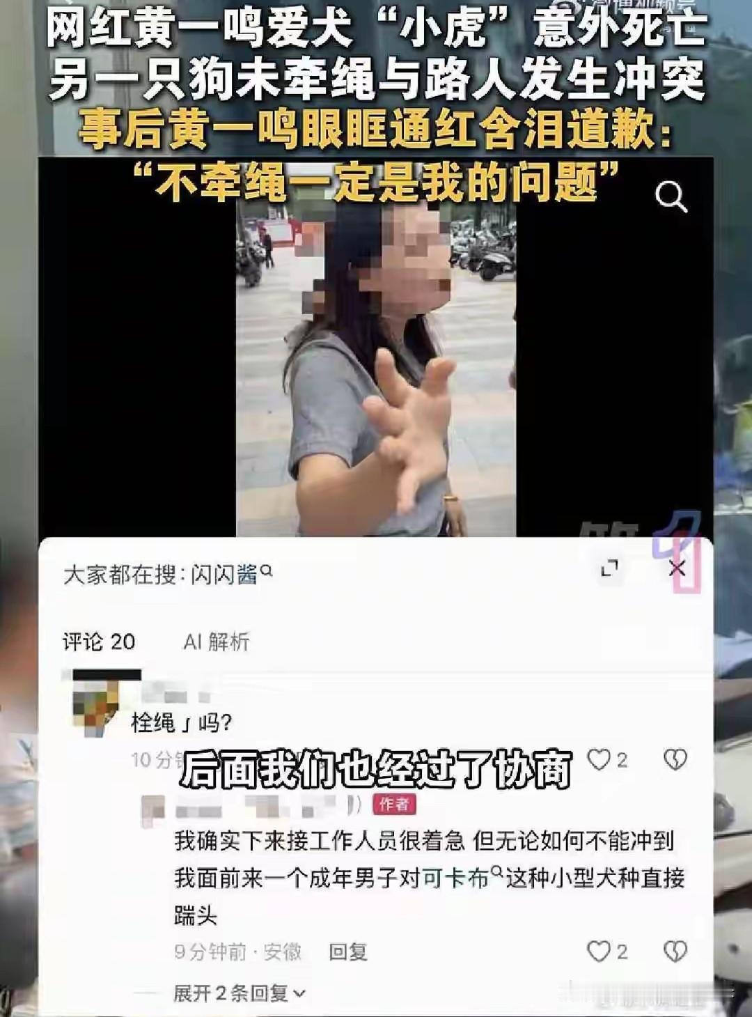 太嚣张了！百万网红遛狗不牵绳蹭到路人，对方丈夫护妻心切踹开狗，她当场怒吼：我是百