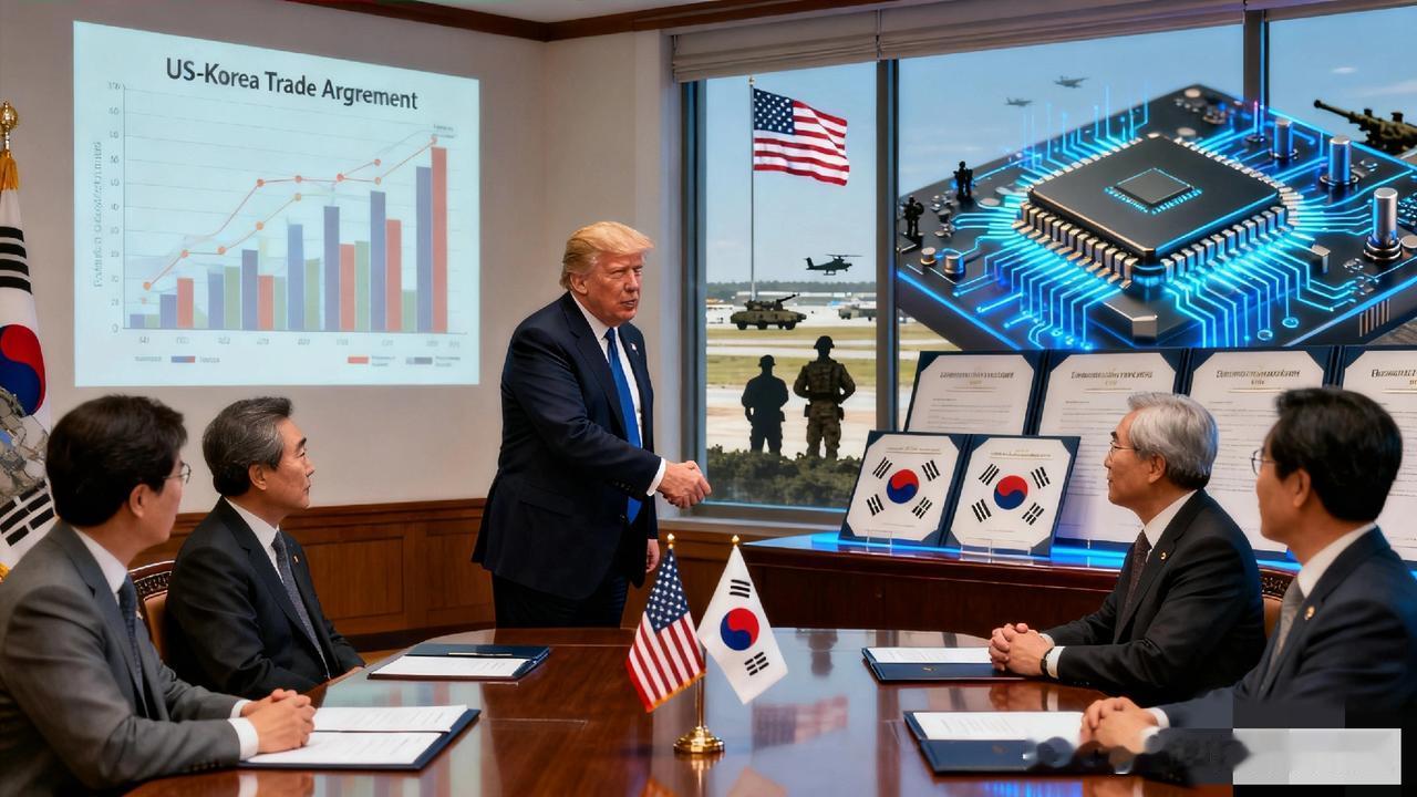 特朗普日本之行高市早苗笑脸奉上5500亿美元对美投资，今天上午又抵达了韩国受到了