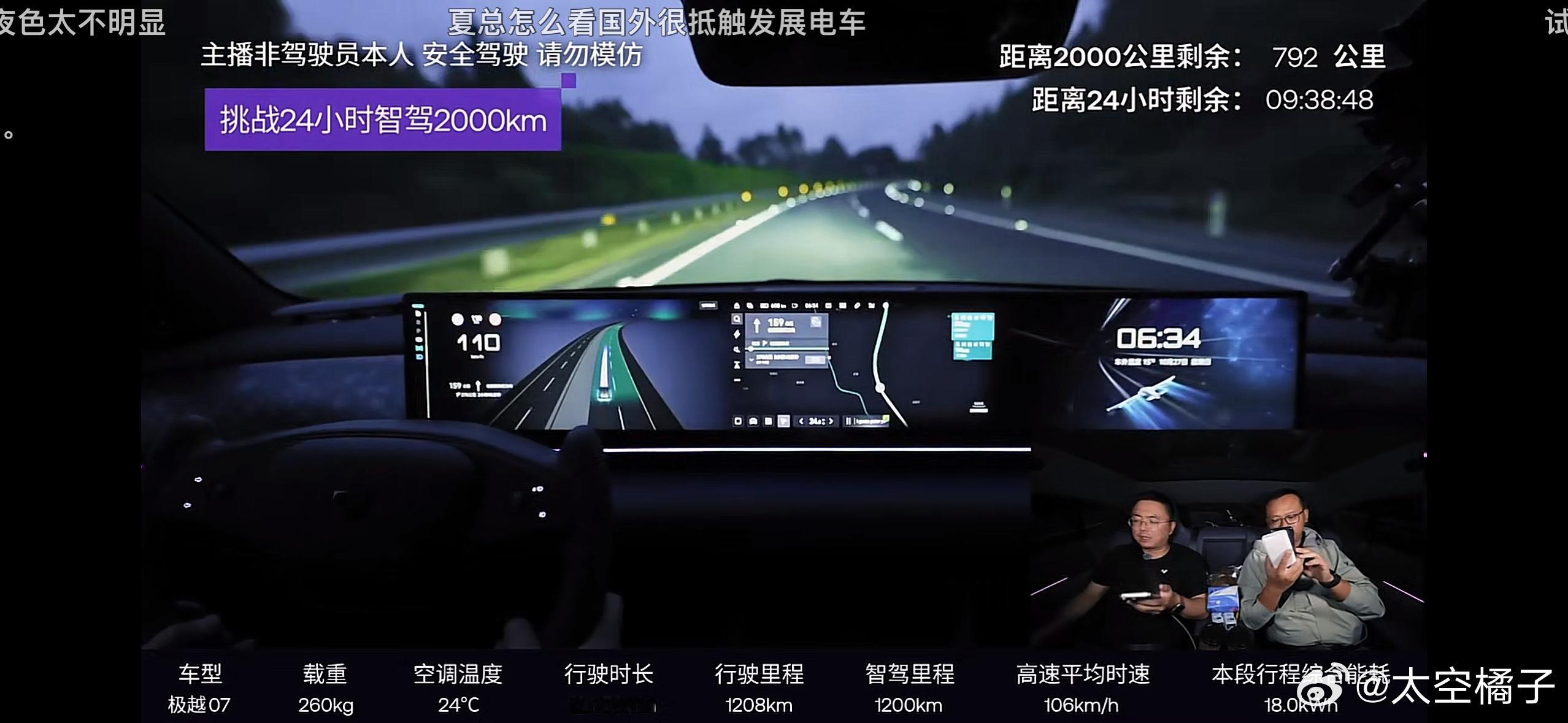 我早上醒了和极越的小伙伴一夜没睡极越的24小时智驾直播还在继续#极越##极越07