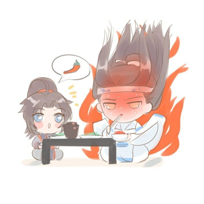 魔道祖师漫画 汪叽 : 不辣不辣，一点都不辣！ 