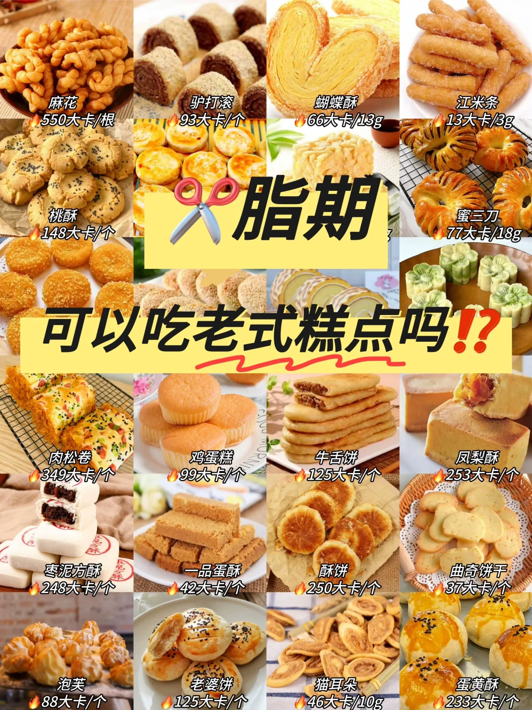 ✂️脂期可以吃老式糕点吗🥮详细热量测评！