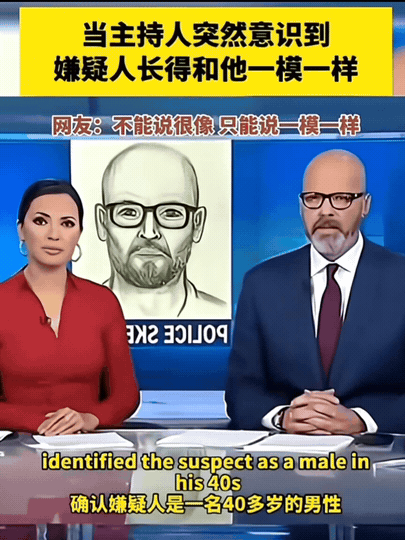 这剧情编剧都不敢写，电视台正播着嫌犯通缉令呢，好家伙，这现场主持人，您二位是失散