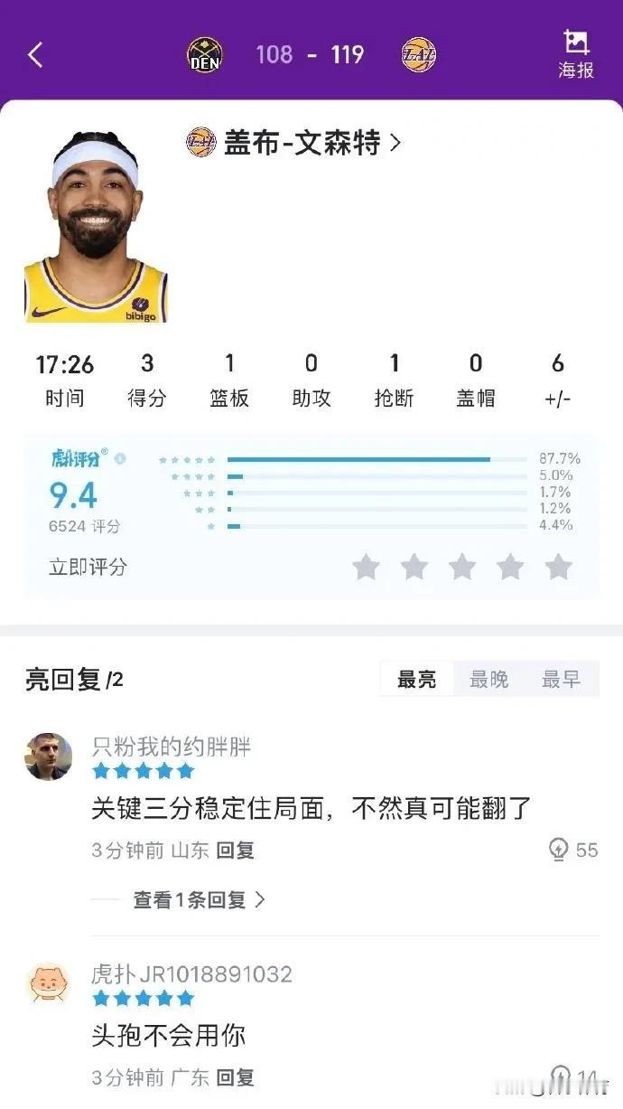湖人这么做就能完成大翻盘！
1、限制戈登的发挥，G3他全场拿到29分15个篮板，