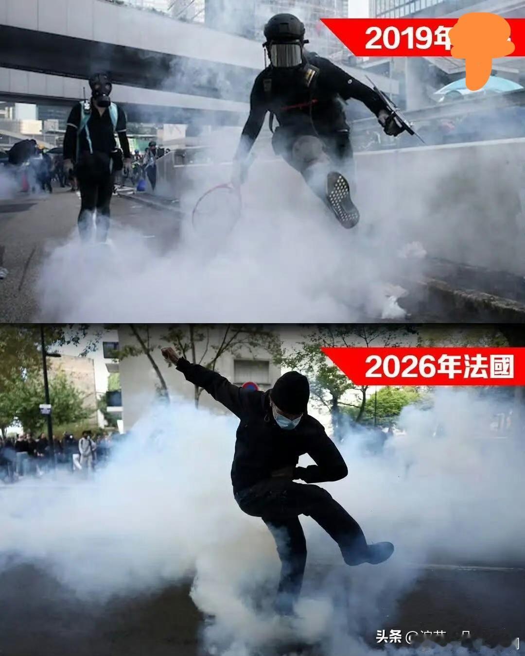 …西方某些政客的言论是：
2019年的某地：一道美丽的风景线
2026年的法国：
