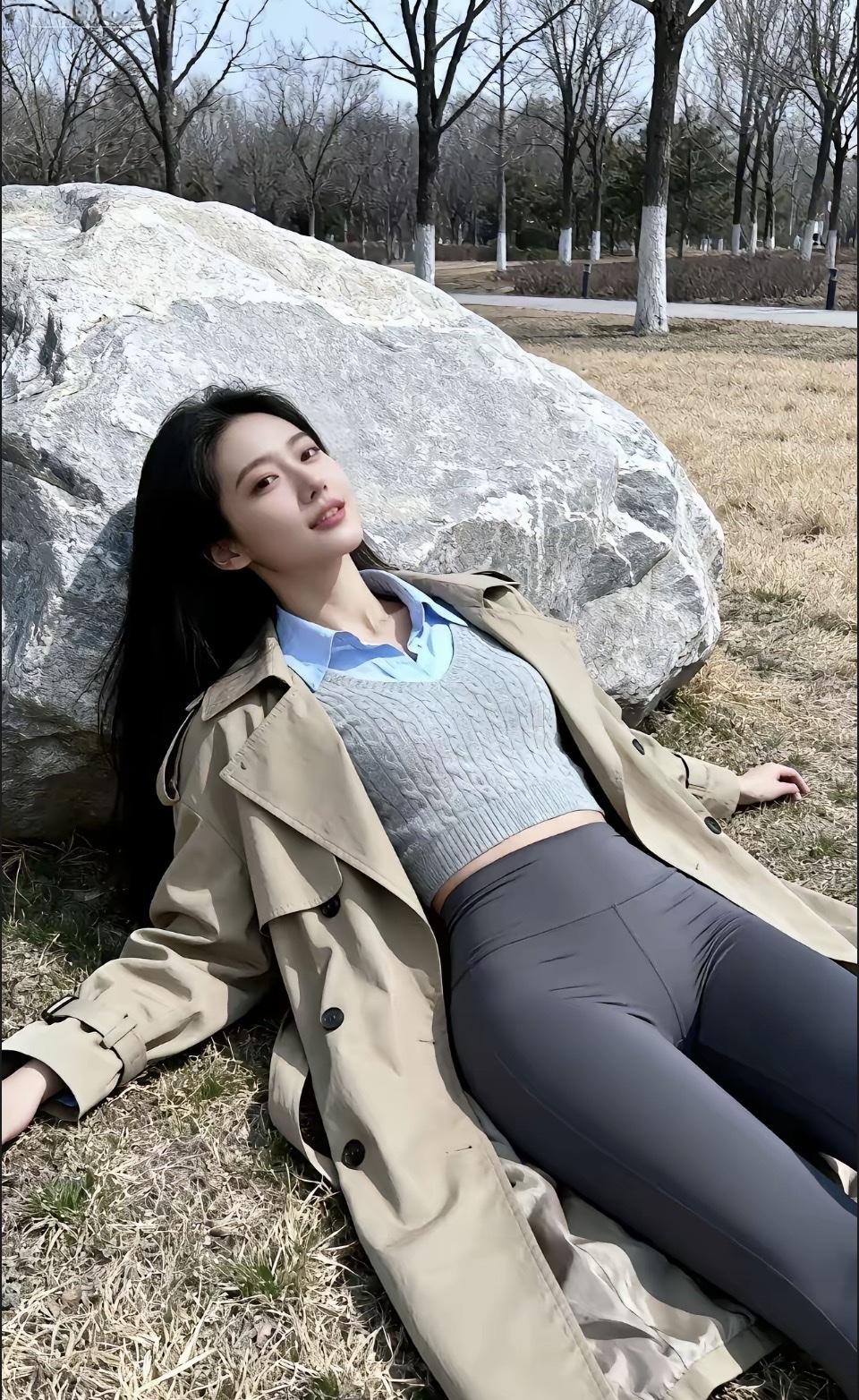 “这块石头现在肯定在想：我上辈子一定是拯救了银河系，这辈子才能被这种级别的美女当