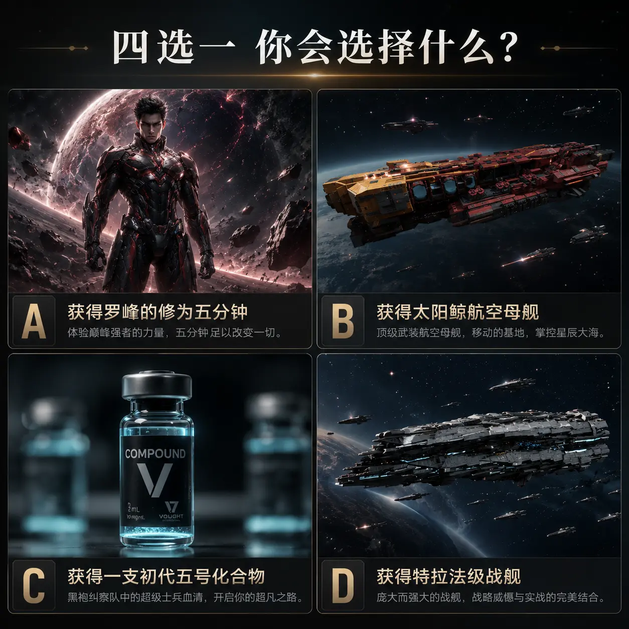 四选一，你会选什么？