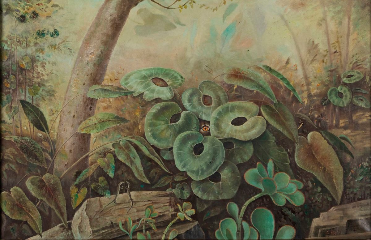 庭院中的眼睛，意大利画家Stanislao Lepri 