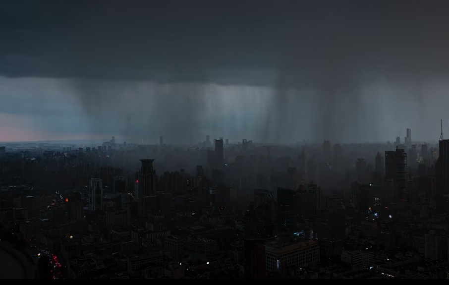 上海现状，局部大降雨 