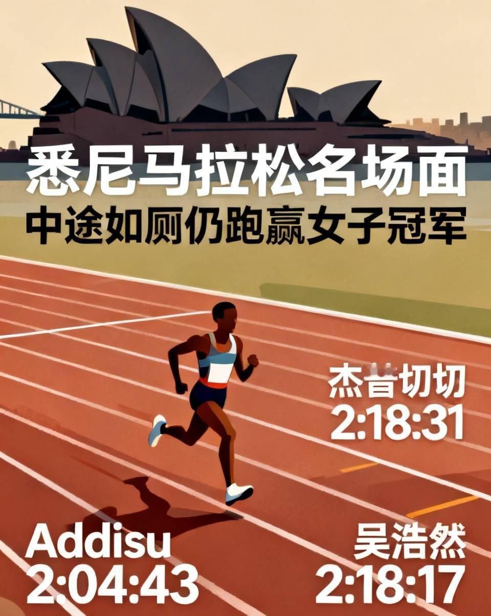 悉尼马拉松上演名场面！中途上厕所，成绩还跑赢女子冠军，你敢相信吗？
 
新晋大满