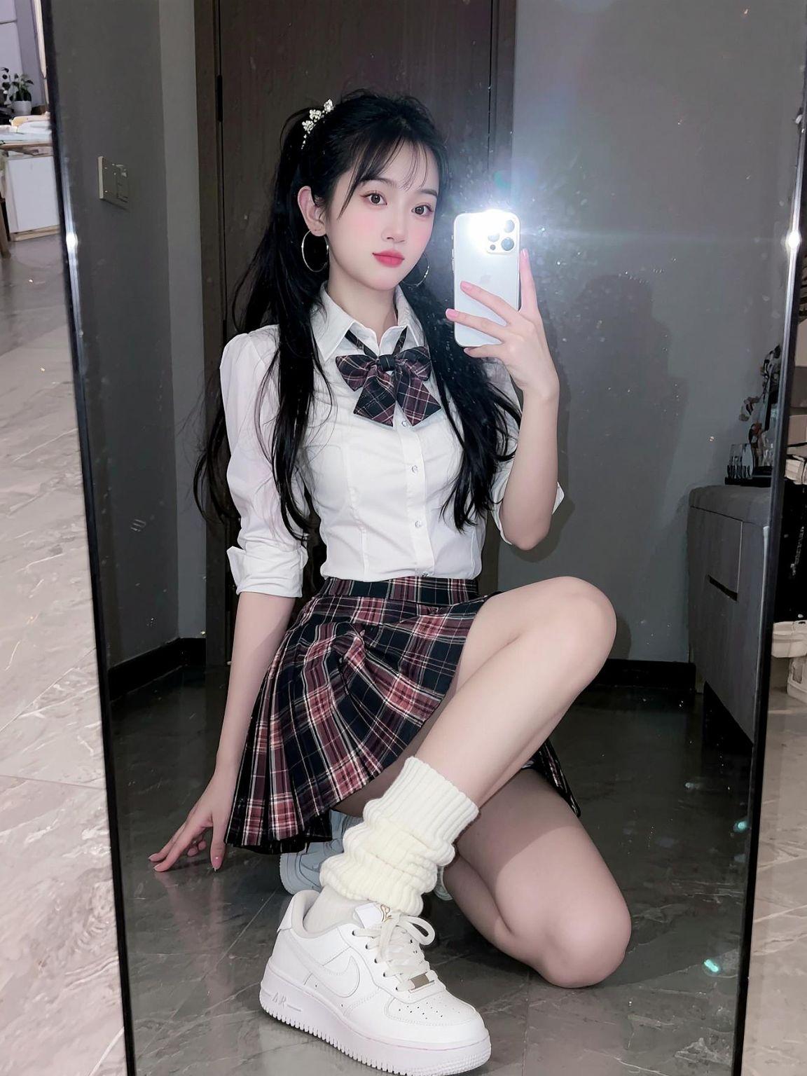 AI日系制服自拍 抖音ai创作 抖音玩法合伙人计划