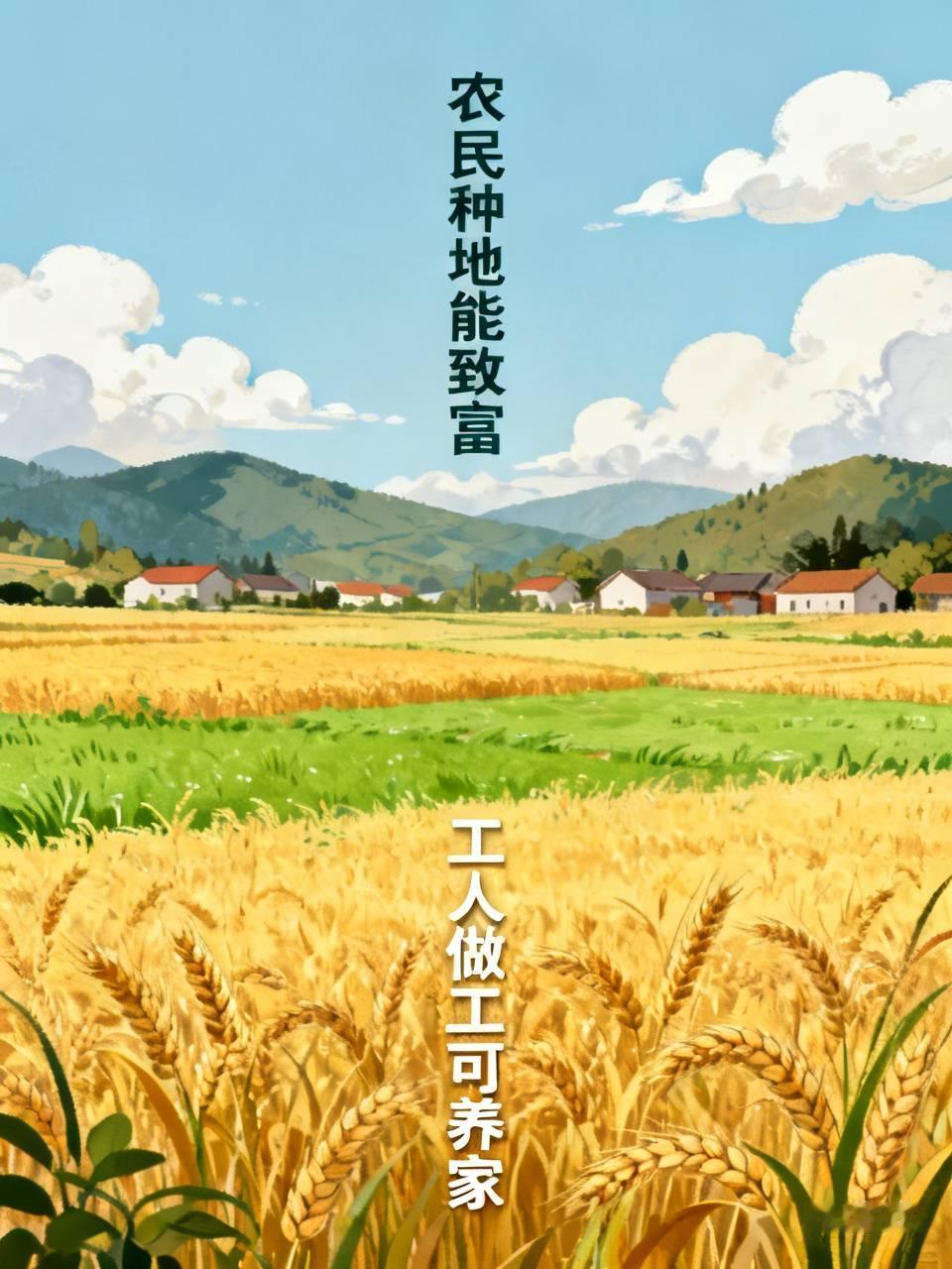 上联：农民种地能致富；诚约下联：下联：工人做工可养家。