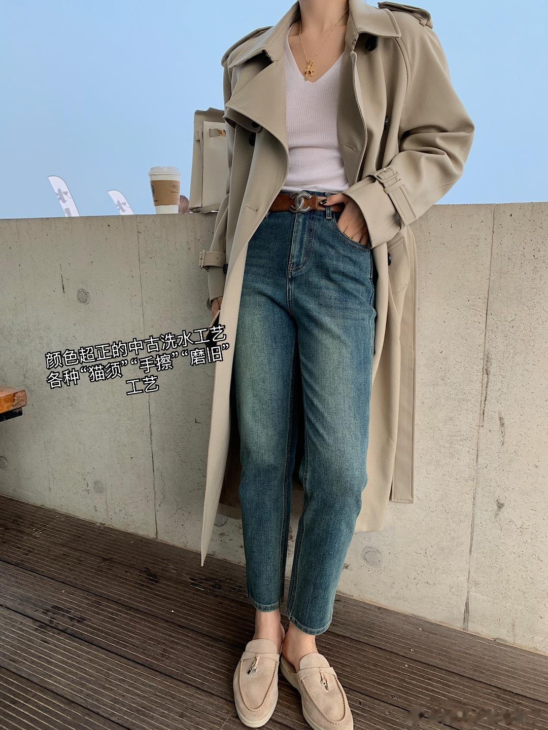 腿精牛仔裤链接已经出来了看看这笔直笔直的裤型和水洗颜色好的版型依赖面料特性 高弹