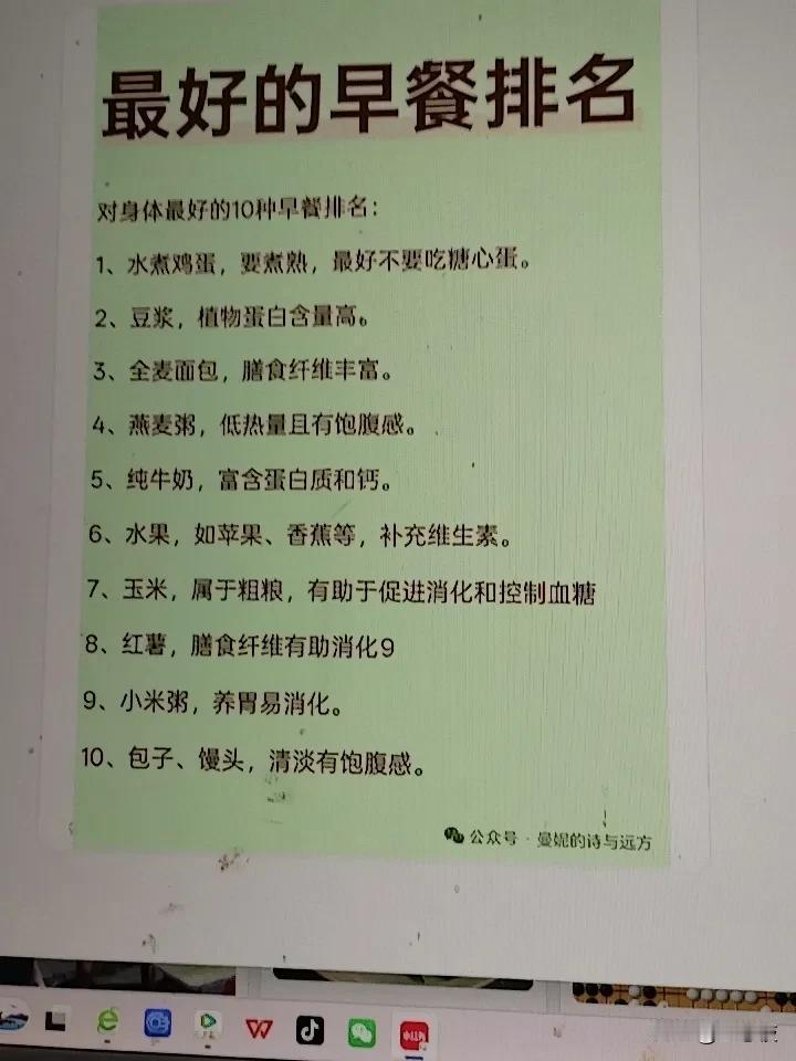 要说最好的早餐排名，还真不好一概而论。不过有几种早餐堪称经典。
水煮鸡蛋必须上榜