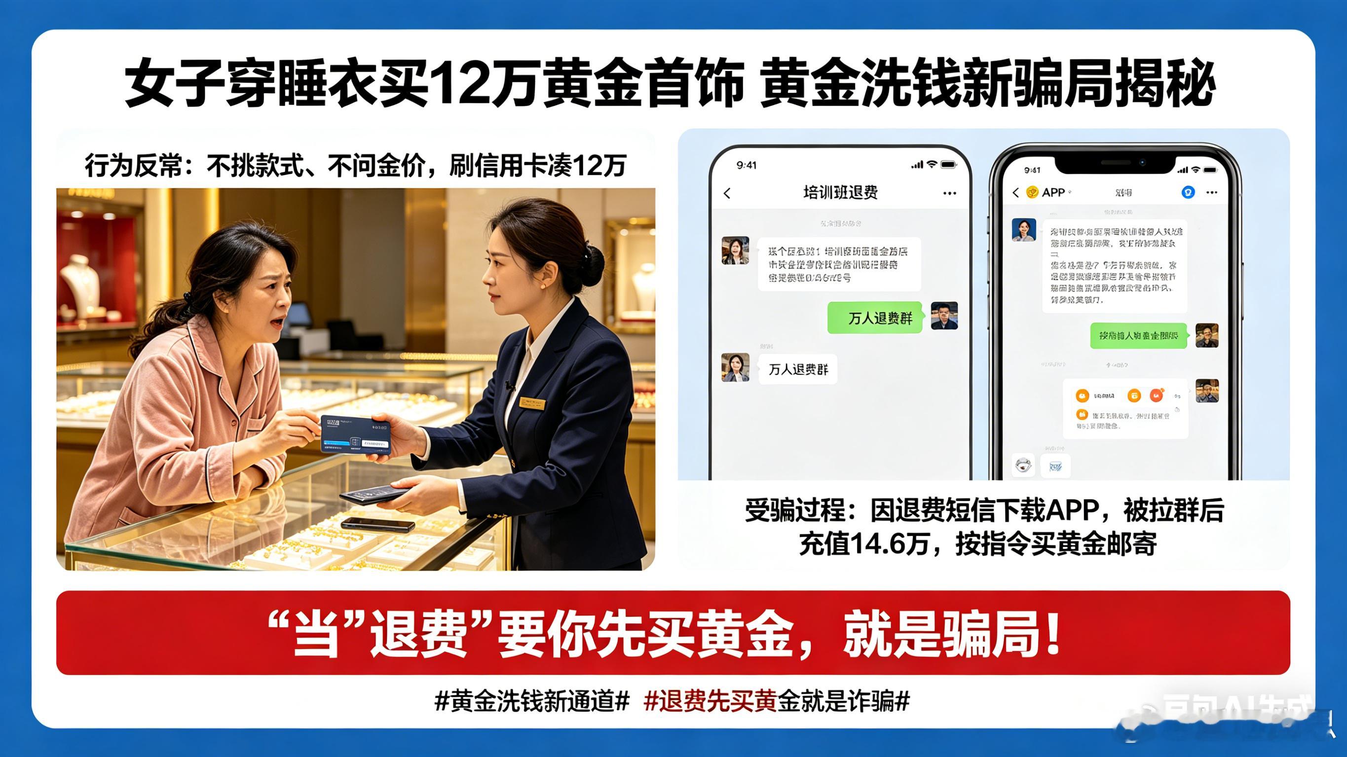 穿睡衣冲进金店，不问款式只凑金额，12万豪掷只为“退费”？张女士行为反常：不挑款