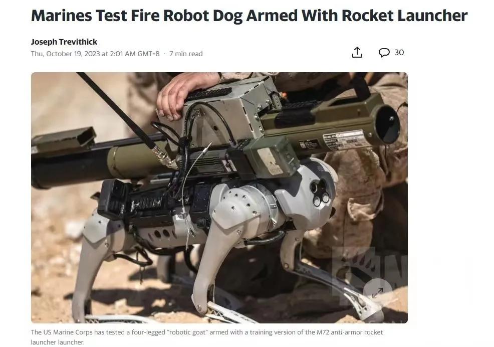 美国海军陆战队正在测试的武型机器狗，按照美国佬的尿性，同时参照美军花了真金白银8