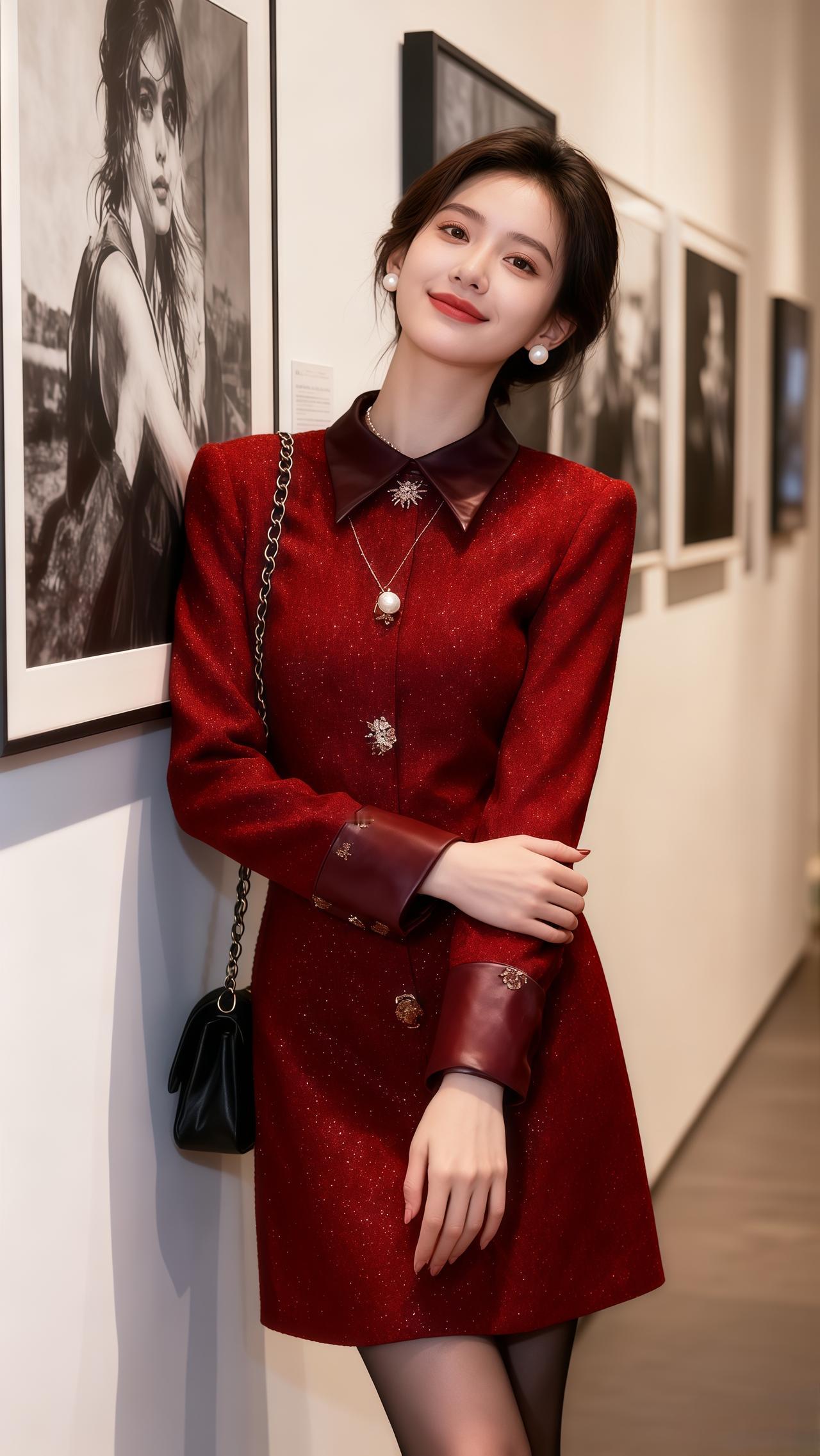 红色连衣裙 新年红色连衣裙 气质穿搭高级感穿搭穿搭