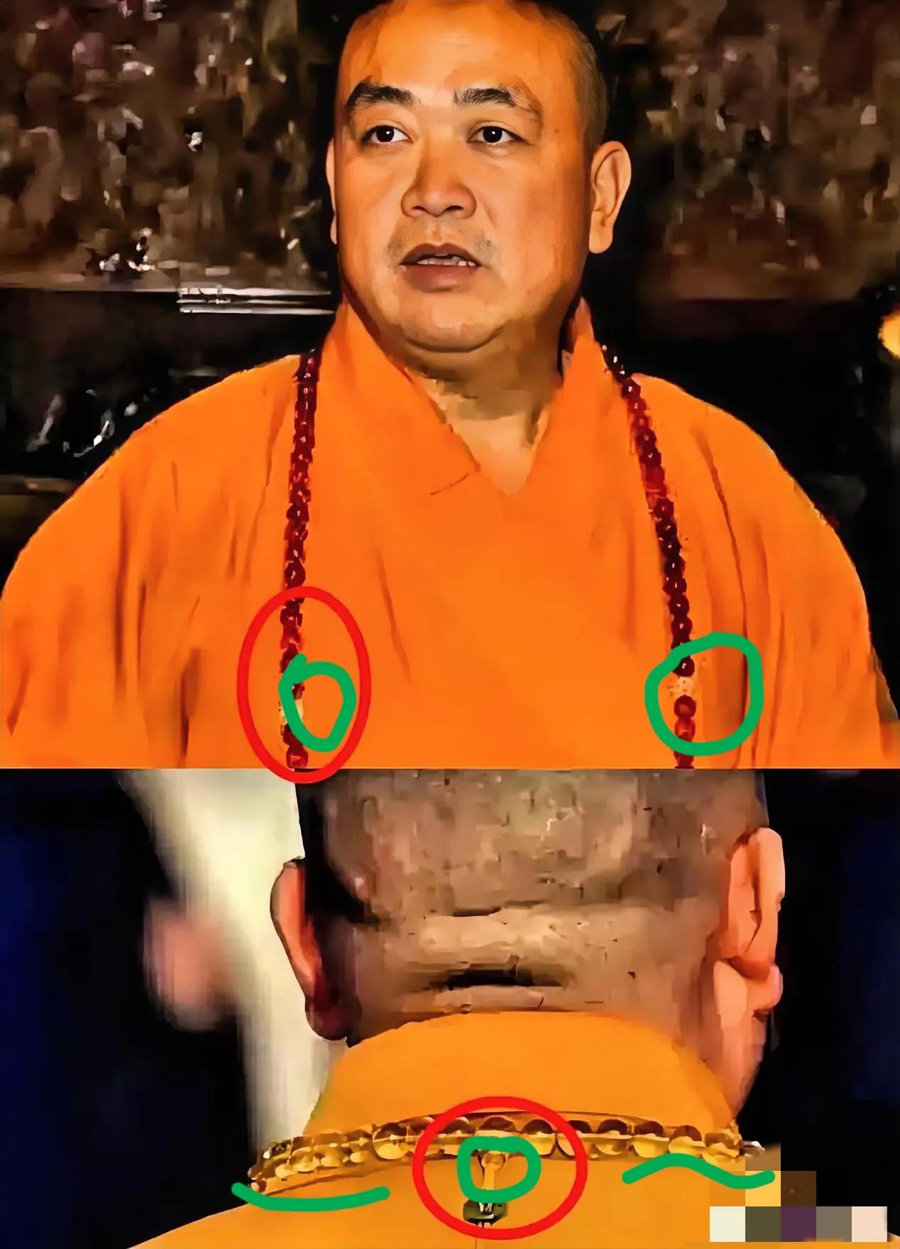 刚刚查了一下，
不查不知道，原来
​释永信的8串佛珠，带着一身的名牌和华服，他的