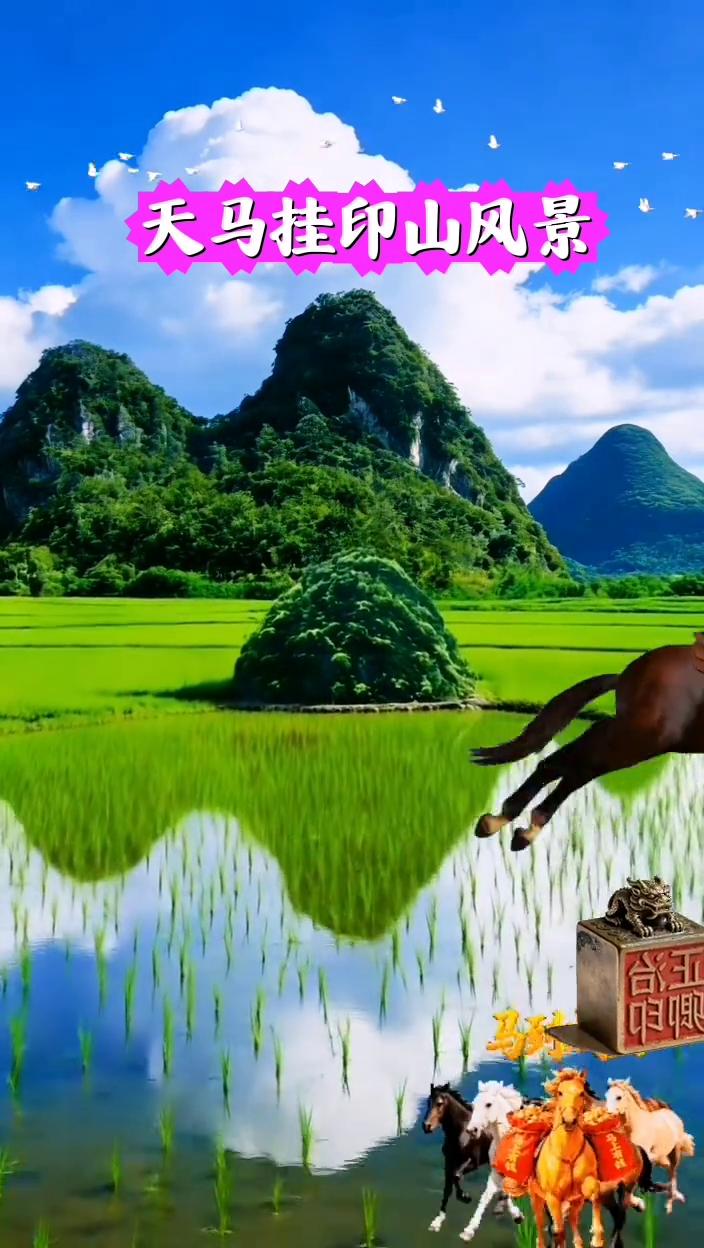 天马挂印山风景。
马到成功。