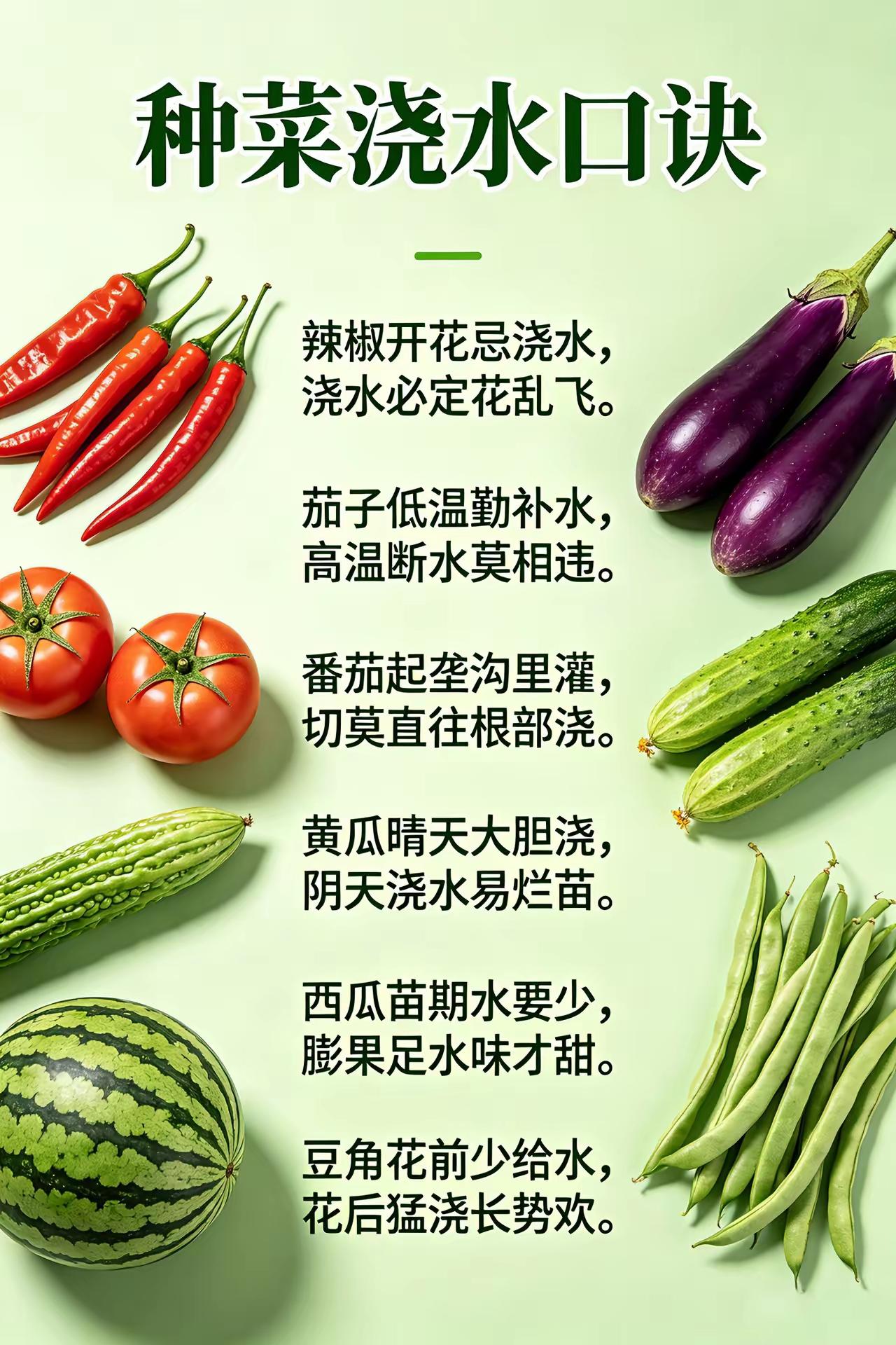种菜浇水口诀