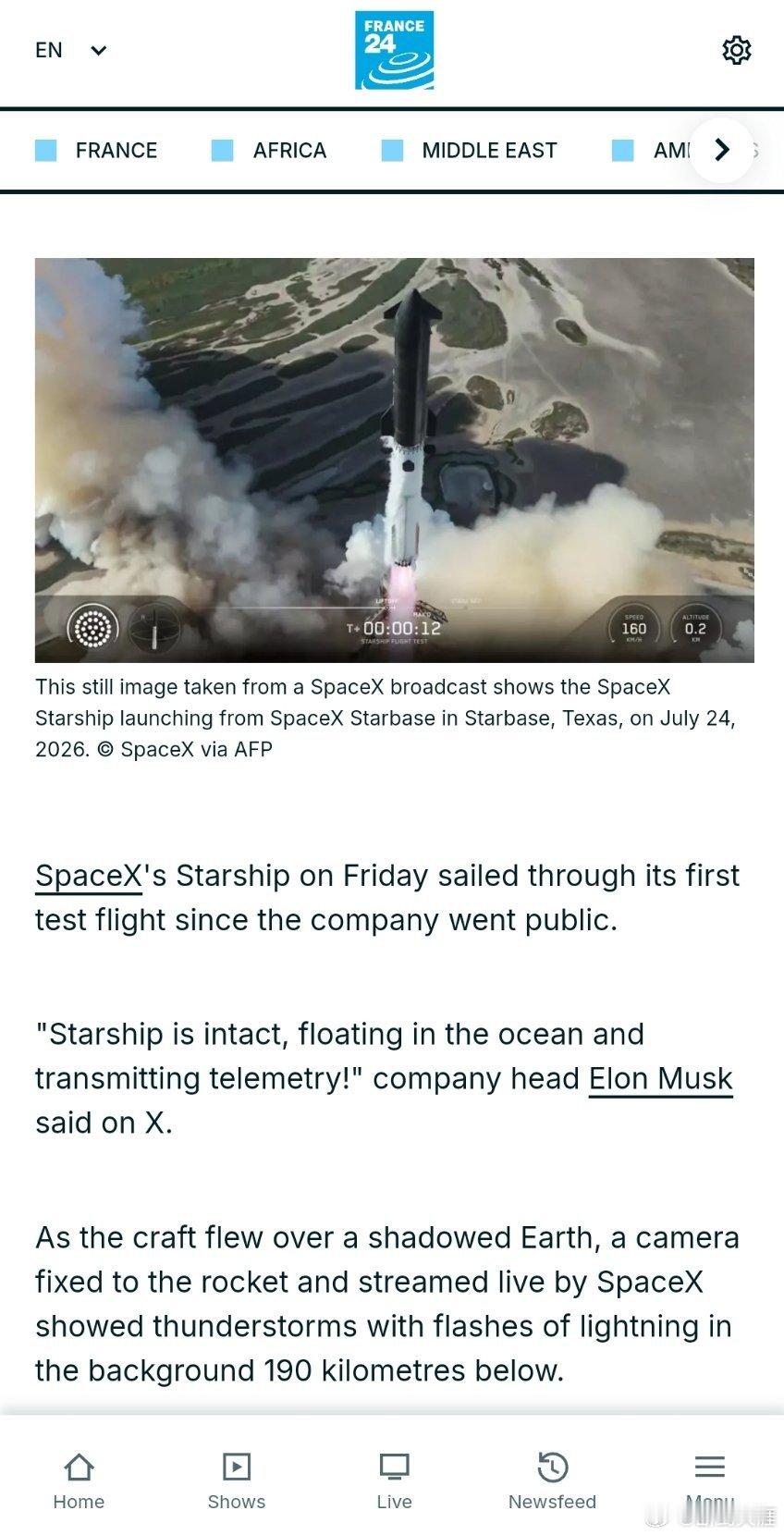 烽火问鼎计划 SpaceX的“星舰”在成功试飞后溅落印度洋。SpaceX的“星舰