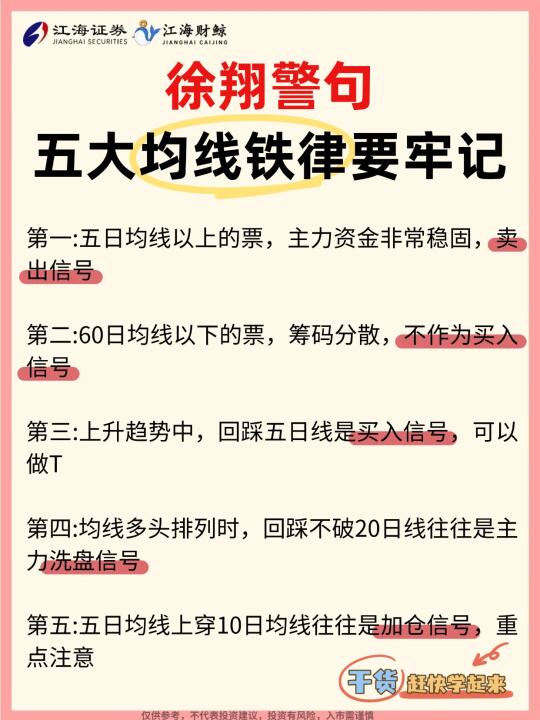 🔥徐翔警句！五大均线铁律要牢记