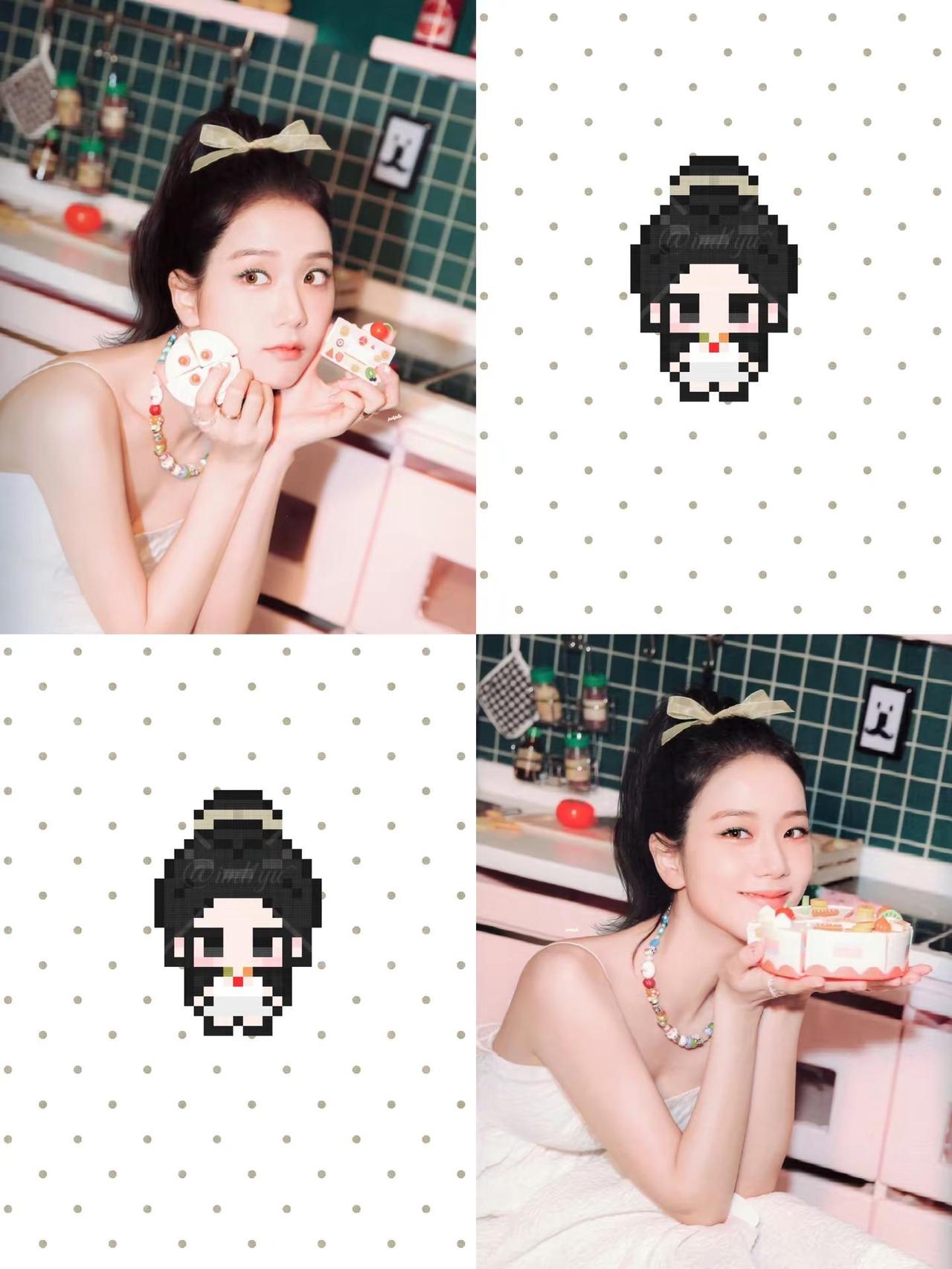 blackpink/jisoo（附色号）可拼豆/装饰/无料/钥匙扣🈲二传二改商