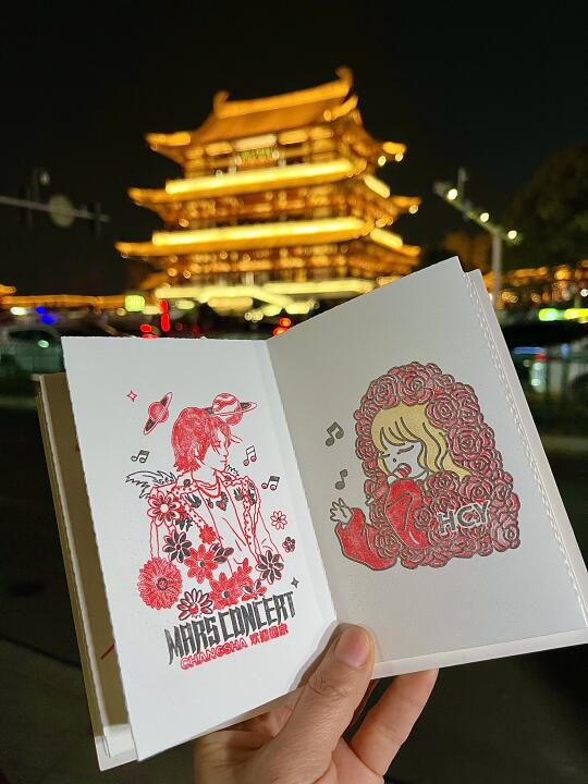 长沙杜甫江阁！盖到华晨宇演唱会应援章！！