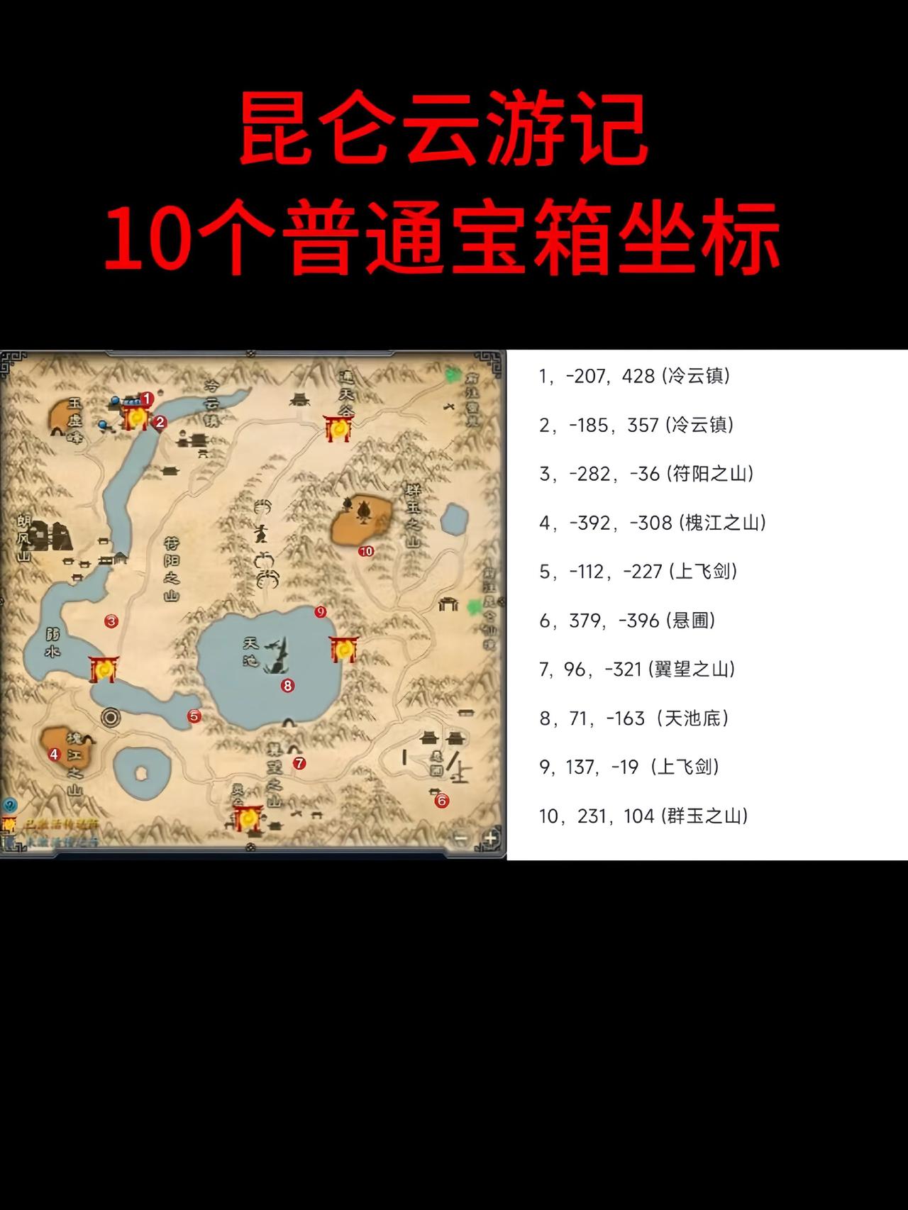 诛仙端游  昆仑云游记23个宝箱坐标攻略诛仙端游 诛仙3