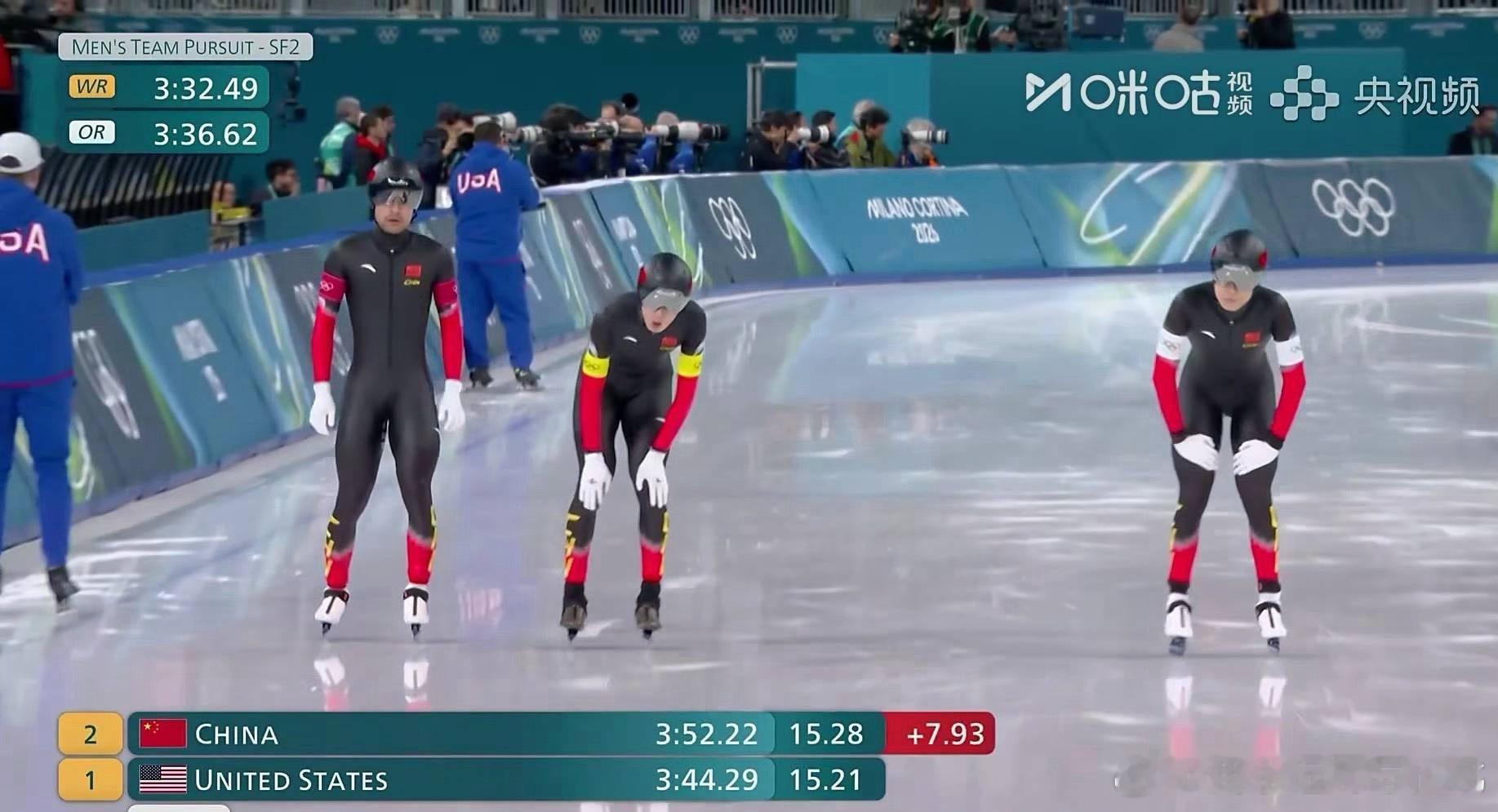 速度滑冰实力差距，没办法