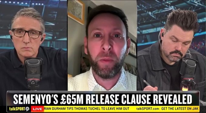 Ben Jacobs谈塞门约球员有一条价值6500万镑的解约条款，有效期至明年1