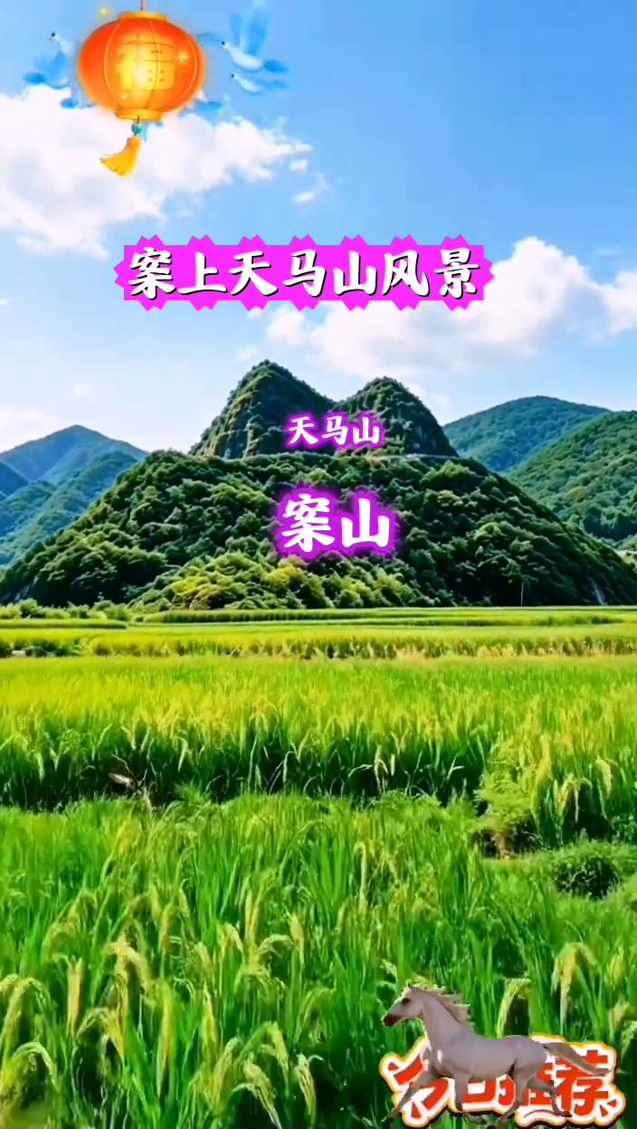 案上天马山风景。
天马山，花山荐，中书省。