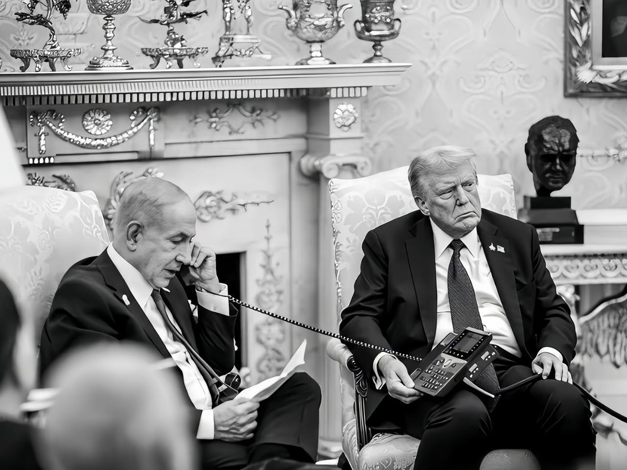 内塔尼亚胡的这一通电话打完之后，特朗普第一时间发布贴文，他要正告世界，在美国的教