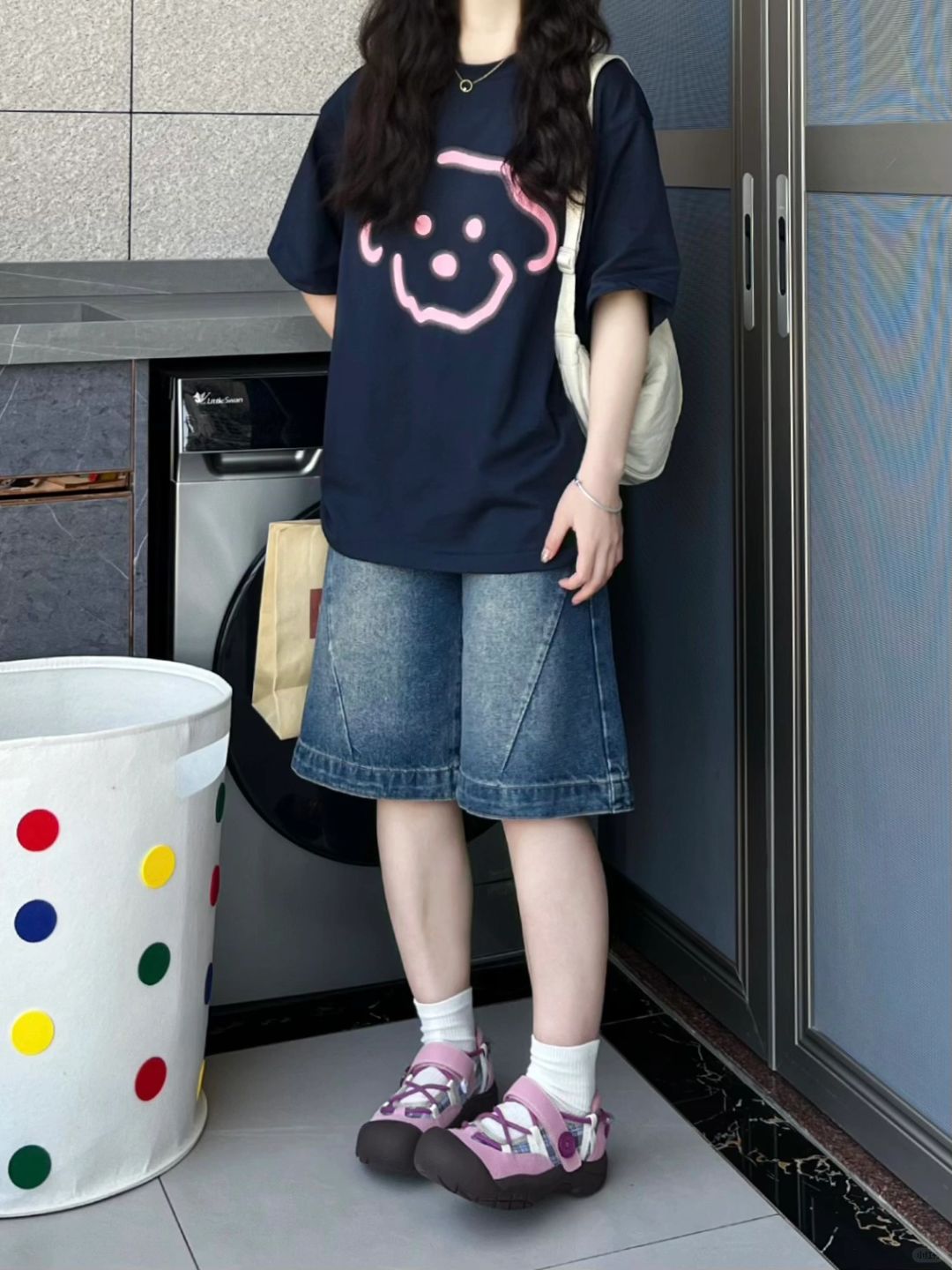 大T 恤➕复古五分裤好舒服啊啊啊！！