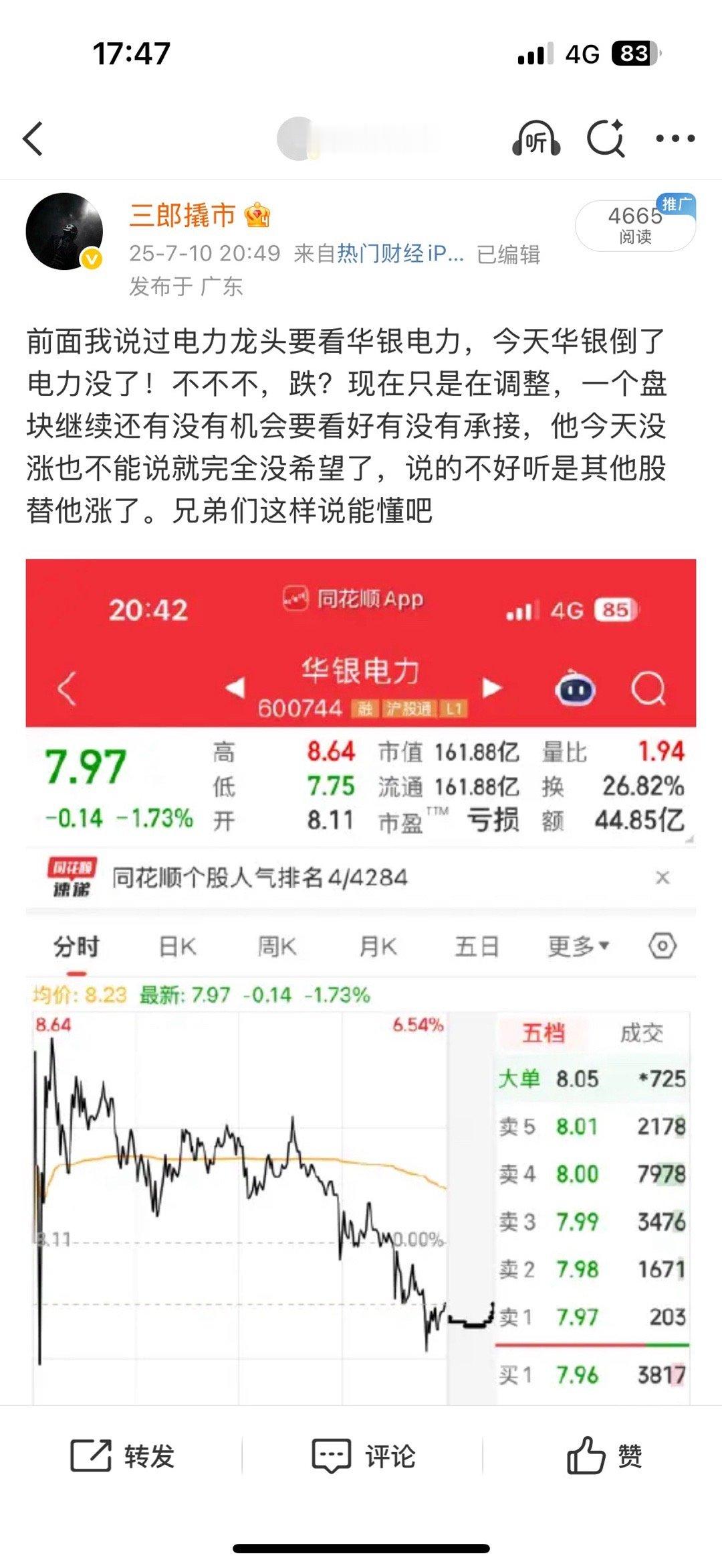 兄弟们，三郎说的对吗？昨天跌只是在调整。龙头还没有结束电力也还没有结束。他会是下