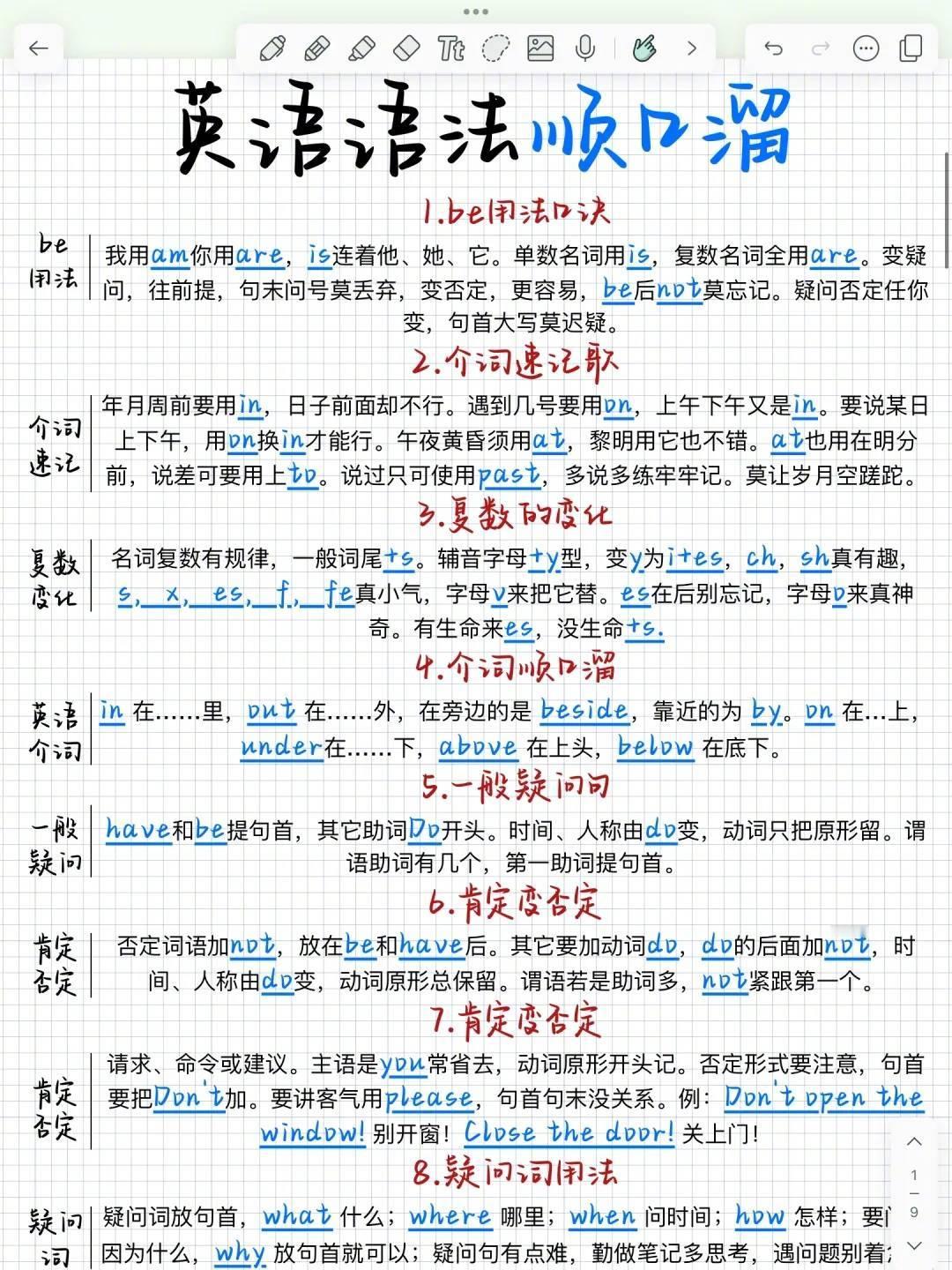 英语语法顺口溜[开学季] ​​​