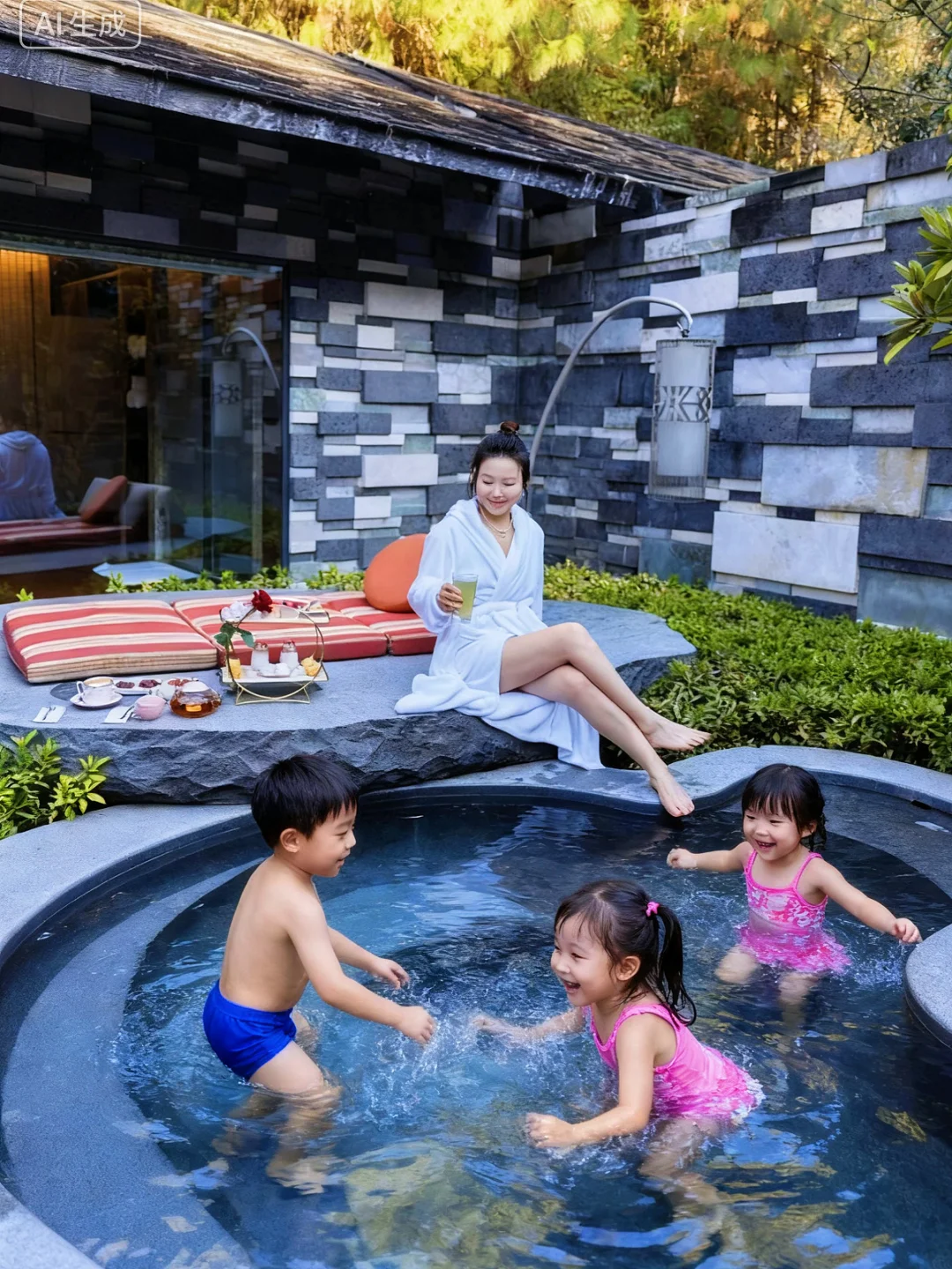 腾冲遛娃简直挖到宝了♨️石头纪温泉后劲十足