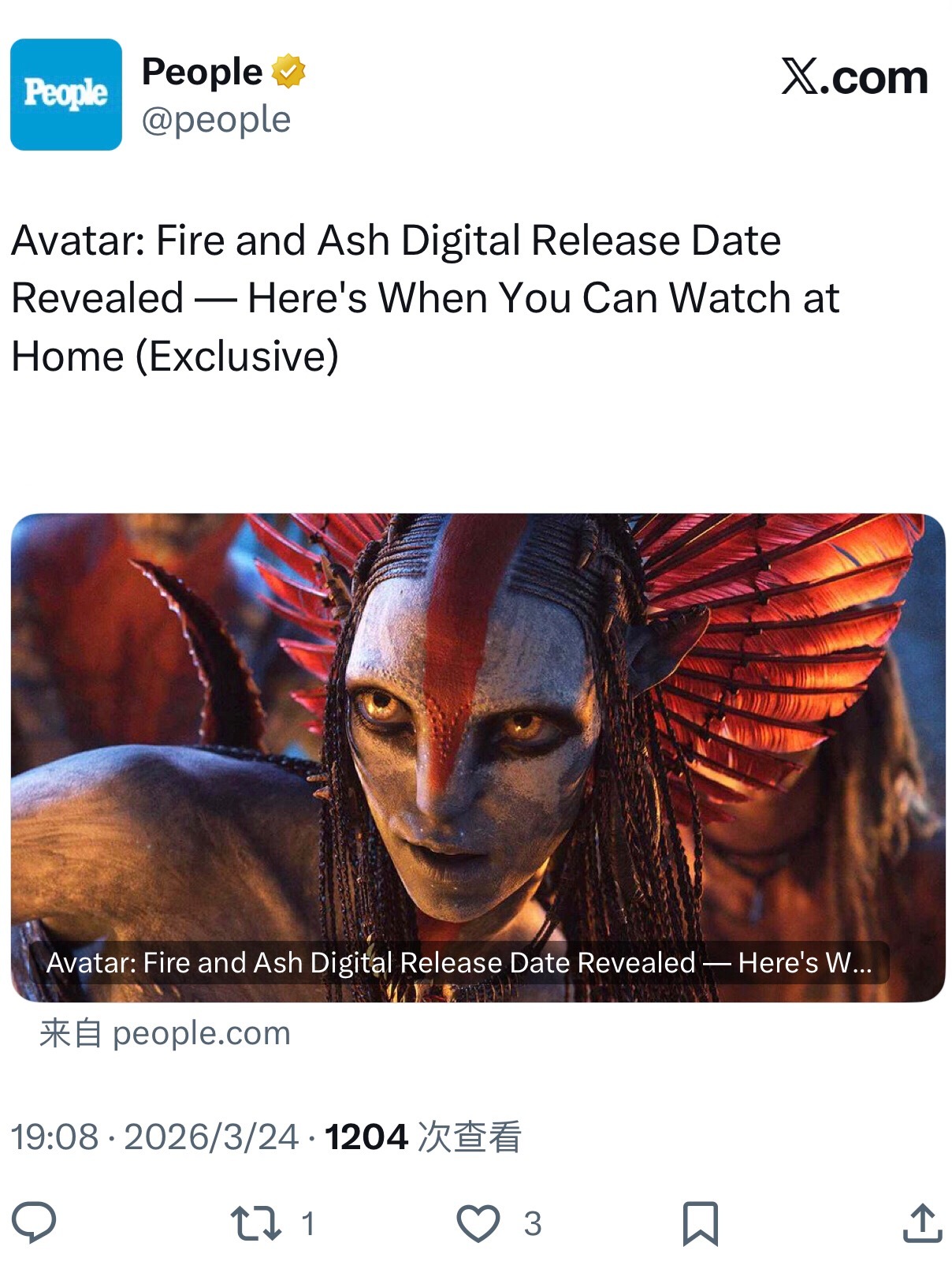 TNABO 《阿凡达：火与烬》确认将于3月31日登陆线上数字平台，5月19日发售