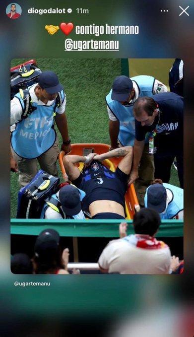 乌加特受伤后，两名俱乐部队友B费和达洛送上祝福 