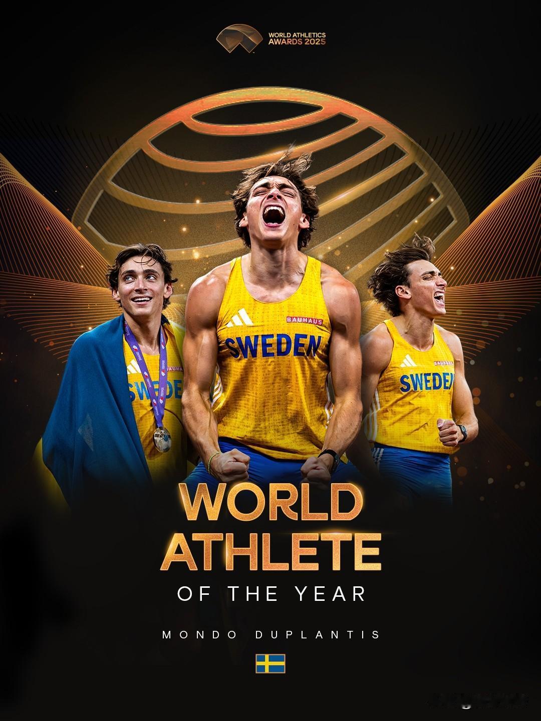 竟然不是梅西，撑杆跳名将杜普兰蒂斯当选2025年年度最佳男运动员!

据世界田联