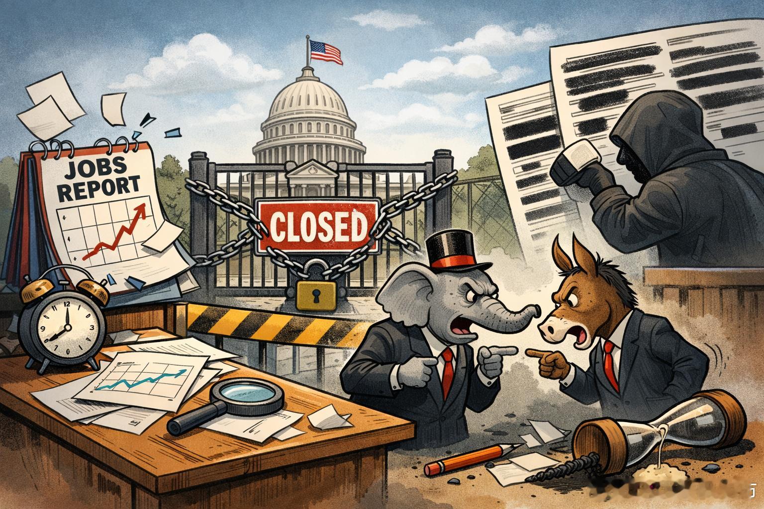 非农“爽约”背后：停摆把数据按下暂停键，年度修正或改写就业叙事美国最新一轮政府停