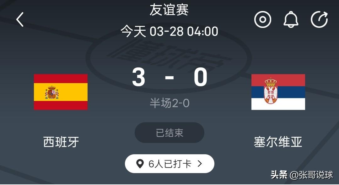 西班牙3:0塞尔维亚，塞尔维亚足球下滑的太快了，塞尔维亚29%控球率，这就相当于