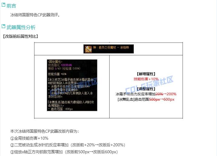 DNF冰洁CP武器改版详析，冰武大加强到底值不值得换？