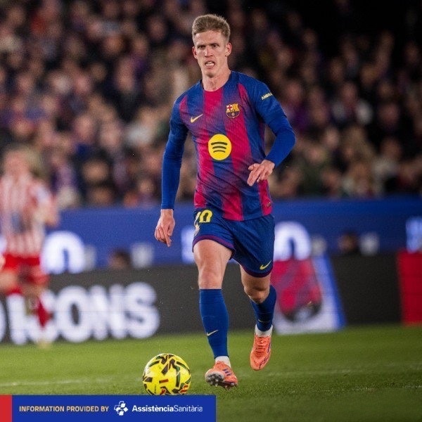 巴萨官方宣布，奥尔莫左肩脱臼，预计伤缺一个月。官方公告表示：一线队球员奥尔莫在周