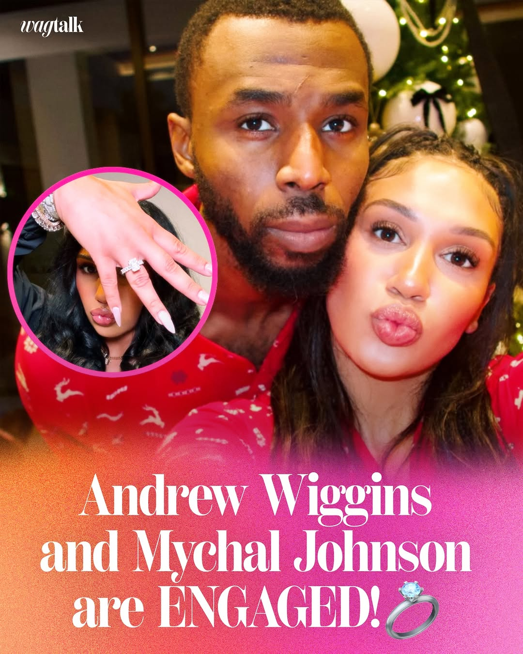 安德鲁·维金斯和前NCAA一级联赛篮球运动员迈卡尔·约翰逊已订婚！ 💍恭喜祝再