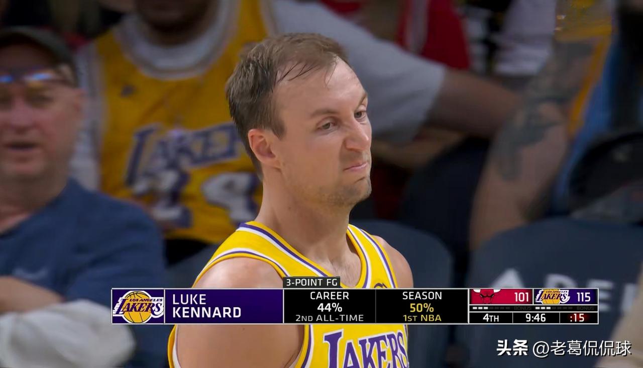 我强烈建议湖人主帅雷迪克弃用肯纳德！在今天湖人主场以142：130击败公牛的比赛