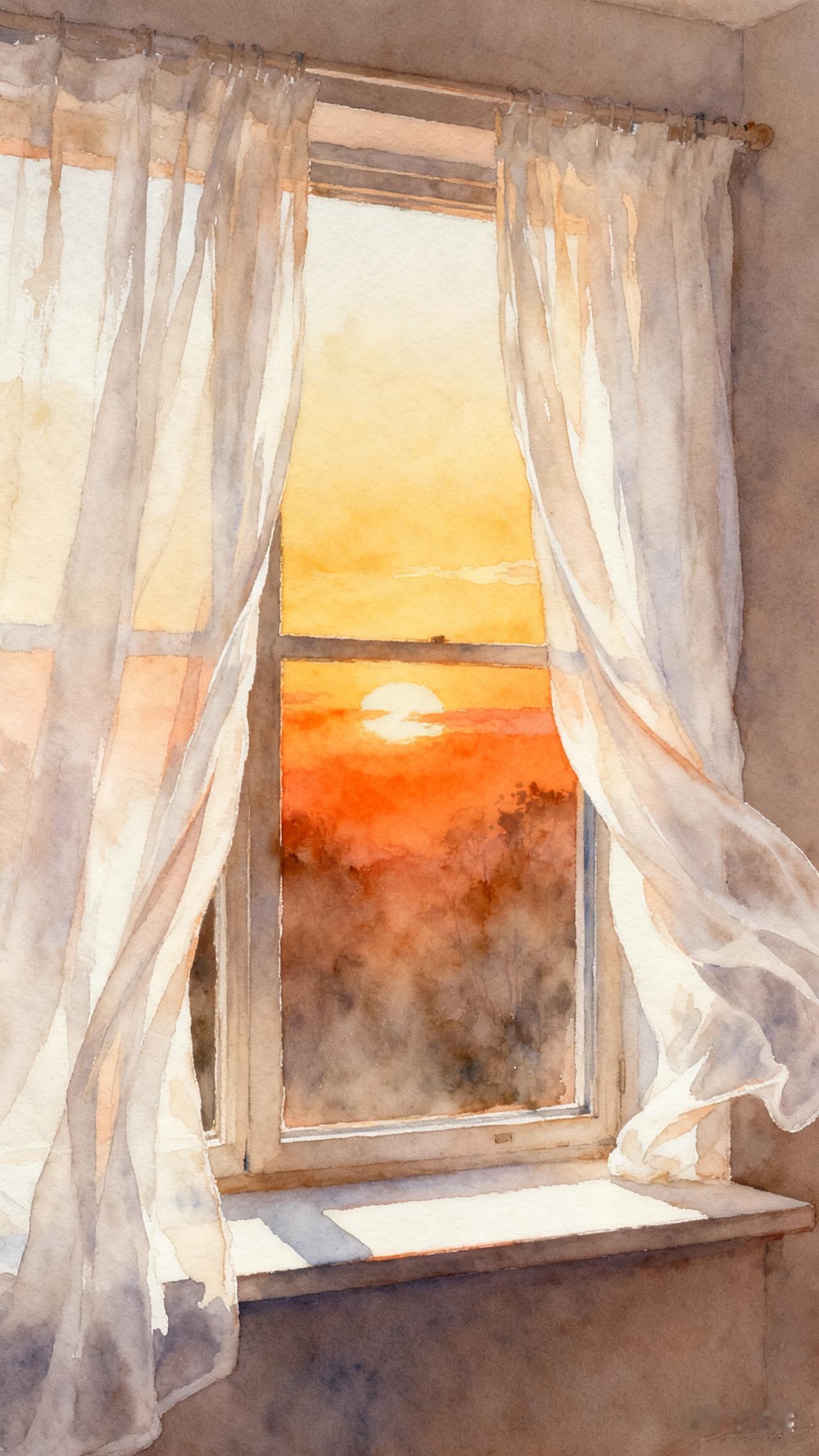 白色的窗帘
每秒随风轻拂 1-2 次

一次扬起
一次回落

它跟随你呼吸的节奏