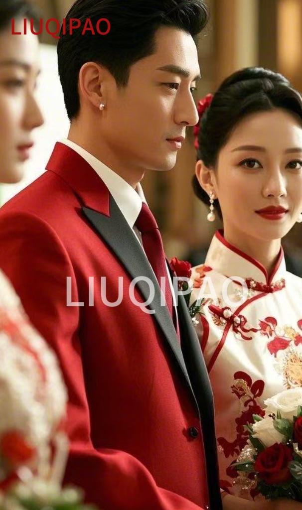 甜蜜时刻，红衣情侣的幸福瞬间