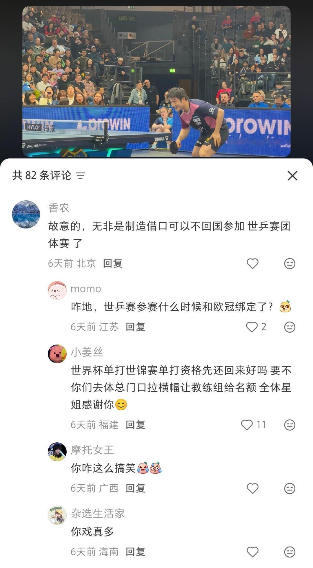 戏可真多啊……咋地？世乒赛参赛什么时候和欧冠绑定了？ 