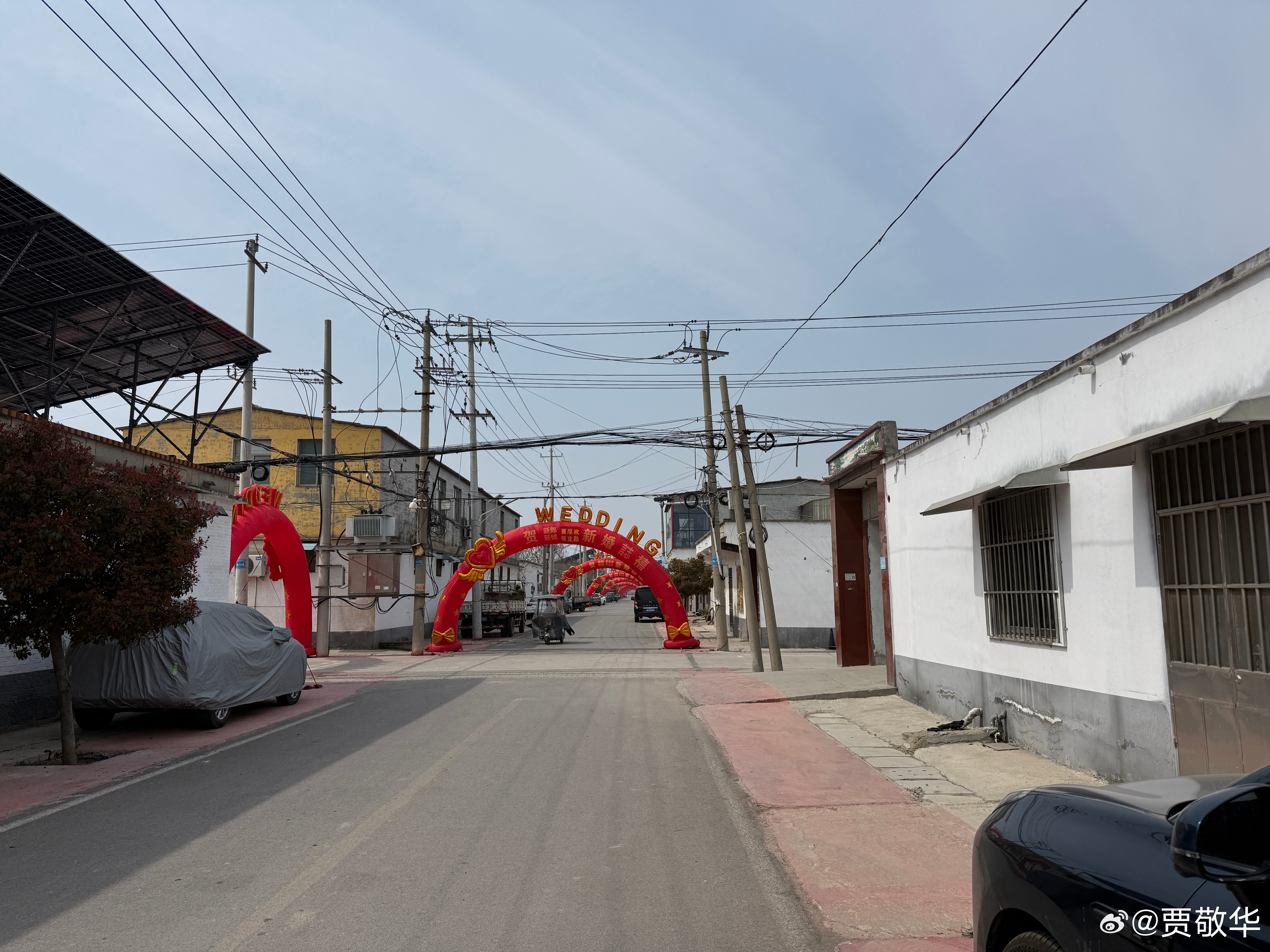 网上的人天天喊着不结婚，线下的人都在忙着结婚。看看明天结婚的邻居，两条街都是彩虹