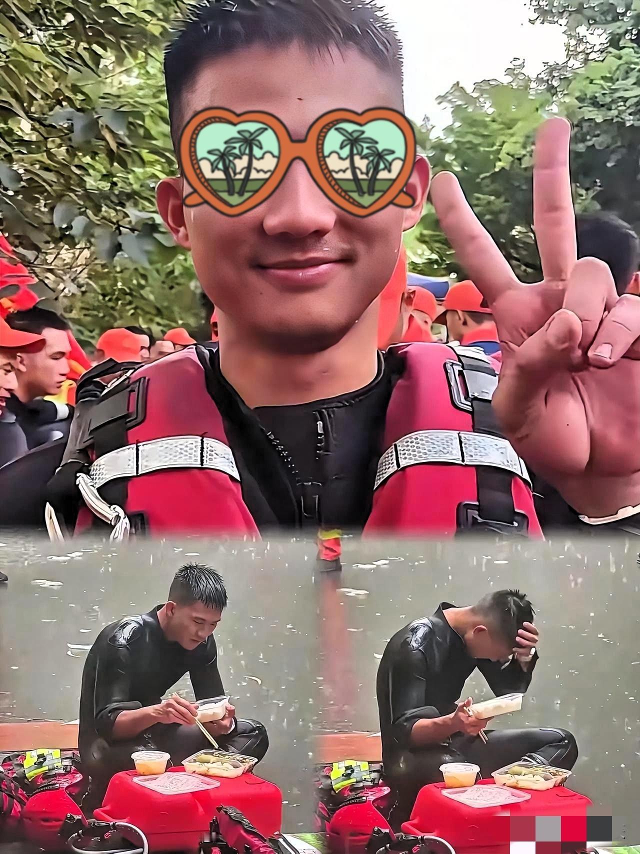 火遍全网、雨中就餐的消防员正面照片来了，他名叫梁焕，今年26岁，入职消防队伍已有